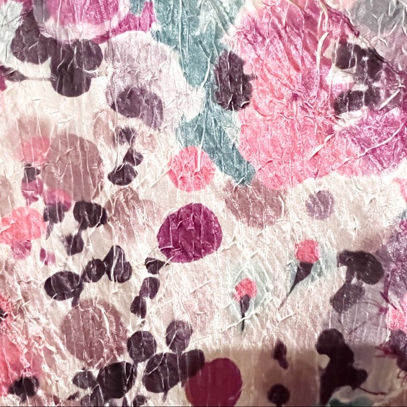 Komarov Dress Crinkle Midi Pleated Watercolor Cool Tone Dress - Picture 8 of 9